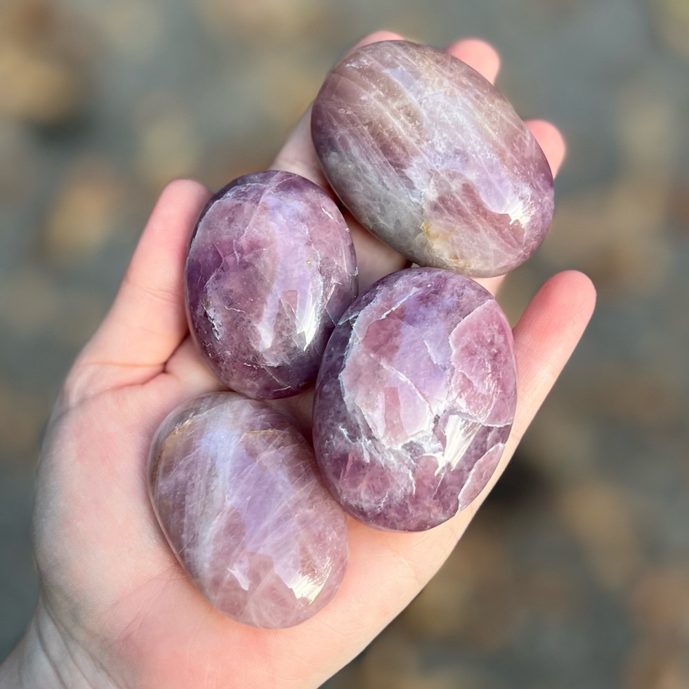 Lavender Rose Quartz Palm Stone